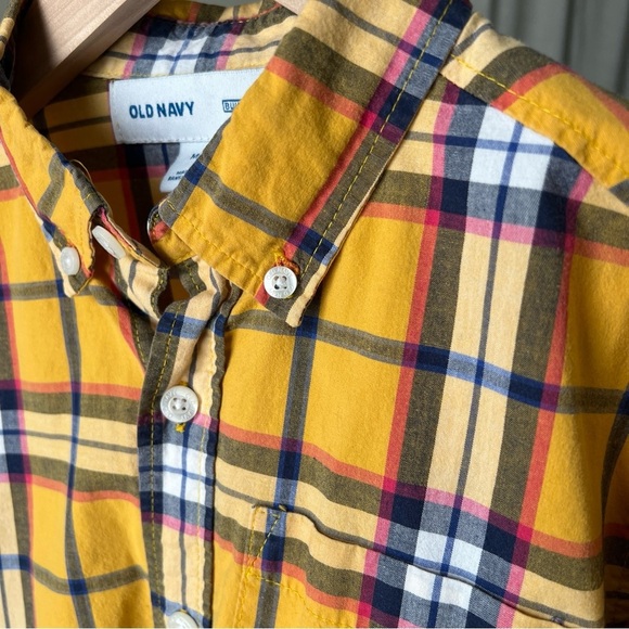 Boy’s Old Navy Yellow/blue/red Plaid Longsleeve Button Up Size M(8) - Picture 5 of 12